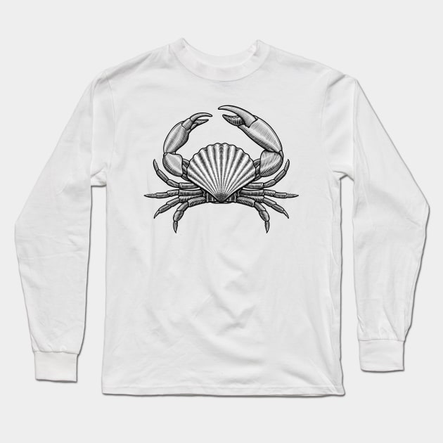 Scallop Crab Long Sleeve T-Shirt by Arjanaproject